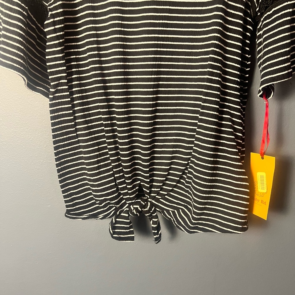 Ruby Rd Women’s Striped Tie-Front Top – Size M (New with Tags) - Picture 9 of 9